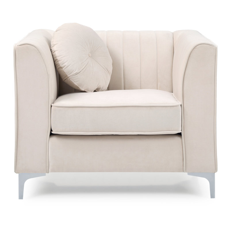 Fauteuil contemporain incliné ivoire
