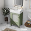 Meuble-lavabo de 20 pouces avec lavabo en céramique et beaucoup de rangement - idéal pour les petites salles de bain, vert-103675867