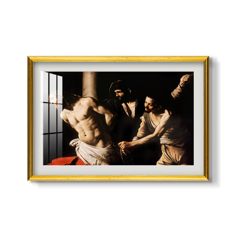 La Flagellation du Christ à la Colonne (Version de Rouen), 1606 - Caravage - Estampe encadrée sur mesure, 16 po x 22 po