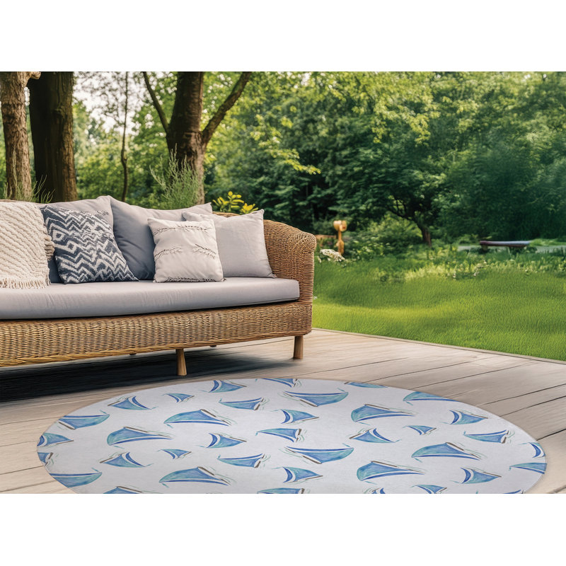 Tapis d'extérieur Summer, Rond 5 pi