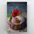 Chocolate Cake With Red Rose On Top - 1 Piece Rectangle Graphic Art Print On Wrapped Canvas-790787213