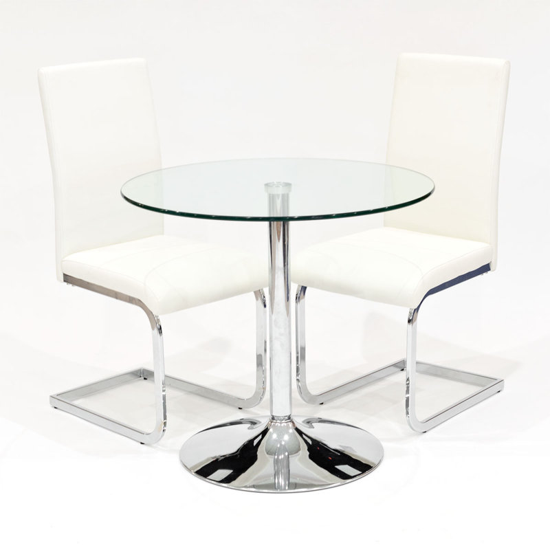 Carnot Glass Dining Set, Ivory