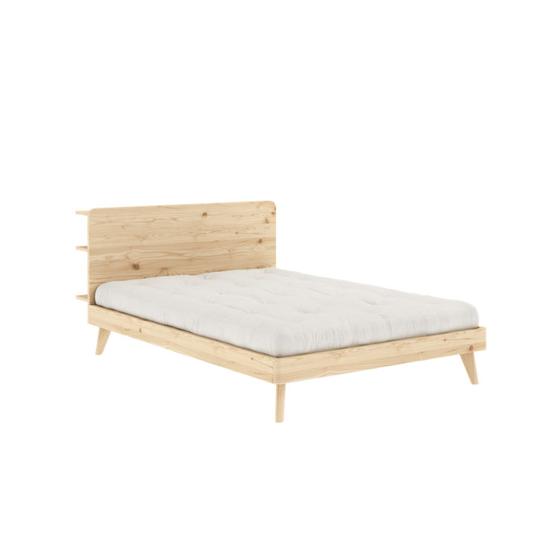 Retreat Bed Frame. Scandinavian design, made in Europe, FSC certified wood, choose your size and color., Beige