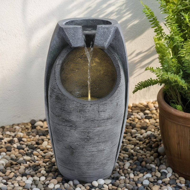 Wendyn Weather Resistant Floor Fountain with Light