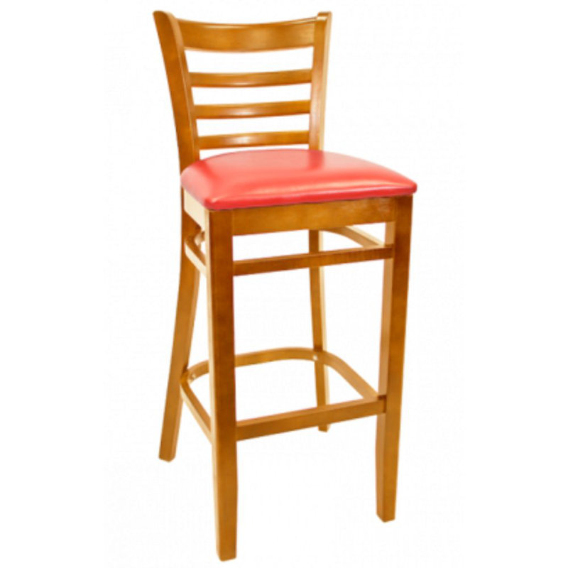 29" Solid Beechwood Bar Stool, Cherry, Red