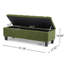 Banc avec surface bouclée et rangement, pieds en bois d'hévéa, capacité de 300 lb, ouverture automatique du couvercle, surpiqûres capitonnées à losanges, idéal pour la décoration intérieure, rangement en boucle de L 52,43 po x l 17,94 po