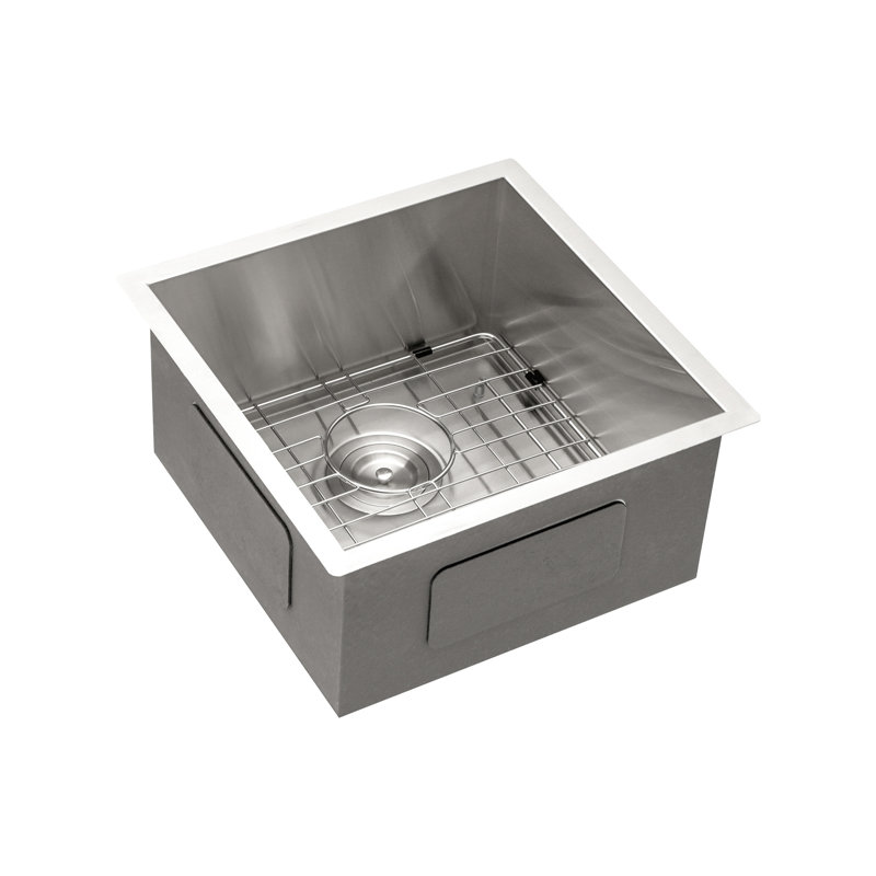 13X15 Inch Stainless Steel Undermount Basin - 9 Deep, Hygienic And Easy To Maintain, Condensation, With Dish Grid & Installation Clips Kitchen Sink Steel, Smooth Surface, Noise-Reducing, Guide Drying