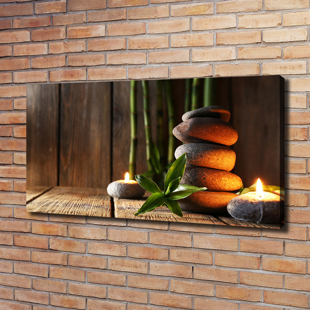 Zen Stones With Bamboo - Wrapped Canvas Print