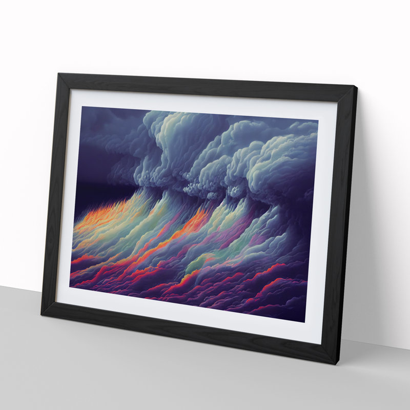 XH1022-6904X Phenomenal Thunderstorm - Single Picture Frame Print, Black Framed, 46cm H x 64cm W x 2cm D