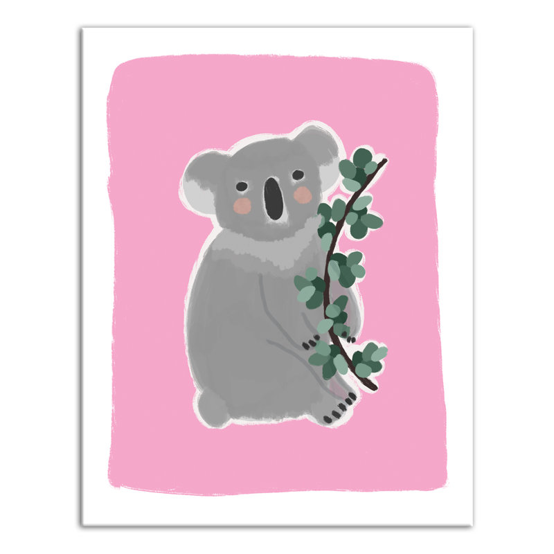 Art sur toile koala doux Briscoe, H 14 po x l 11 po x P 1,25 po, Rose