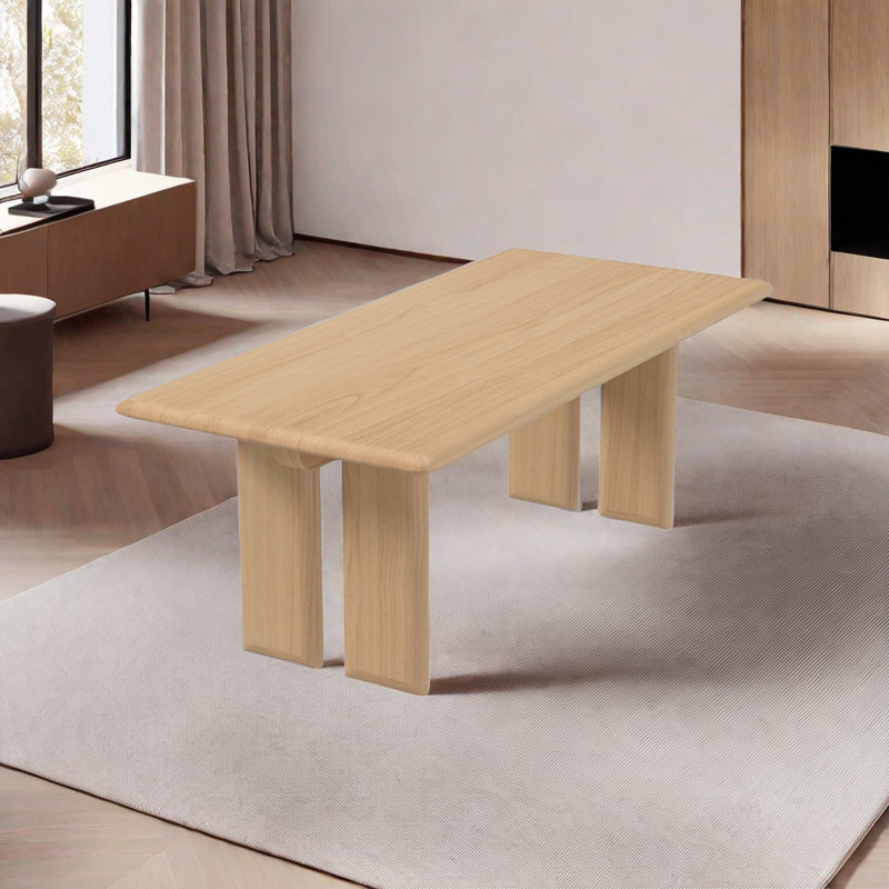 Pirtle Modern simple solid wood dining table, 29.5"H x 70.8"L x 31.4"W