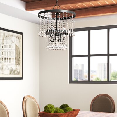 4 - Light Candle Style Drum Chandelier with Crystal Accents -  House of HamptonÂ®, D35BCDD64C9941BE94497583333016BD