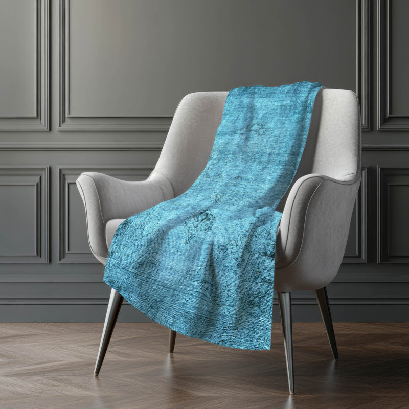 Addison Machine Washable Sherpa Throw Blanket, Bleu, ASB658 Oriental