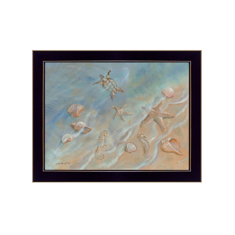 Seashore Star, impression murale encadrée noire