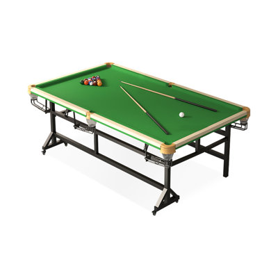 Green + Beige + Black Rectangular Manufactured Wood + Steel Pool Tables
