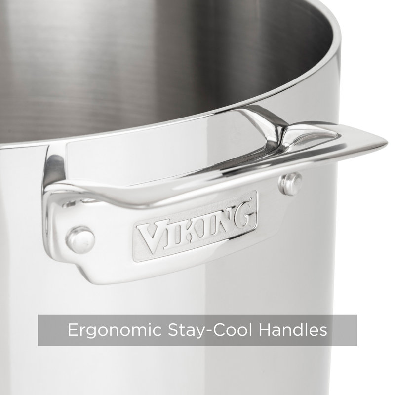 Viking 3-Ply Stainless Steel 12-Quart Stock Pot with Metal Lid