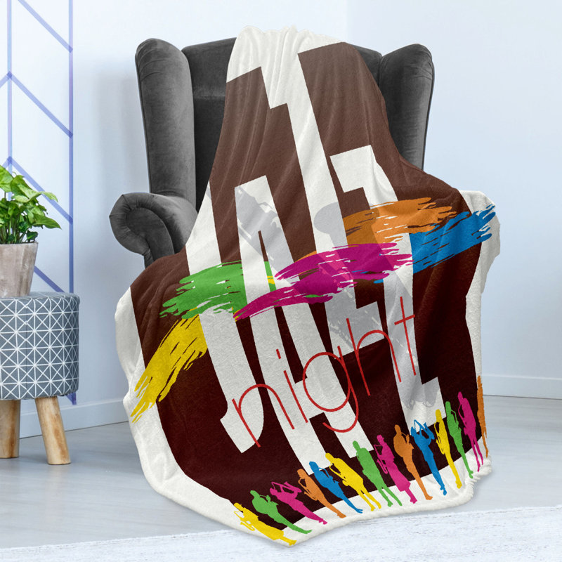 Hand Woven Throw Blanket, 50" W x 60" L