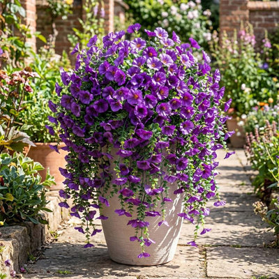 2Pack Artificial Hanging Flowers For Outdoors, 29In Faux Outdoor Hanging Plants Pansy Flowers Fake Cascading Floral Vines For Porch Patio Balcony Pergola
