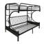 Lit superposé simple pour lit simple / très grand avec un look noir, capacité de 330 lb, largeur de siège de 80 po, profondeur de 30 po, lit à finition en métal, poids, support de lattes