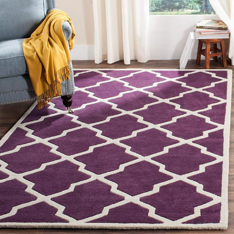 Carolene Hand Tufted Wool Geometric Rug, Rectangle 4' x 6'