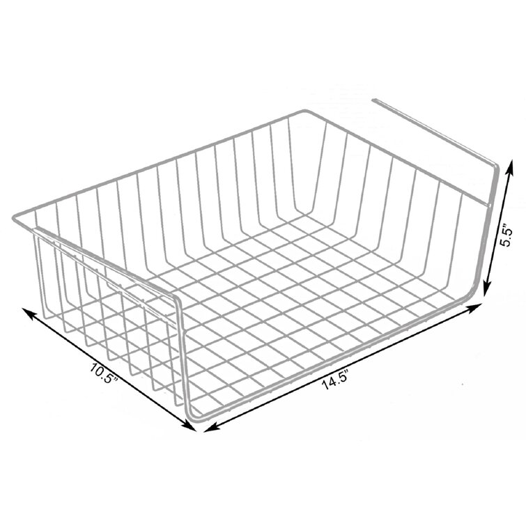 Smart Design Undershelf Storage Basket - Small - 12 x 5.5 inch - White 