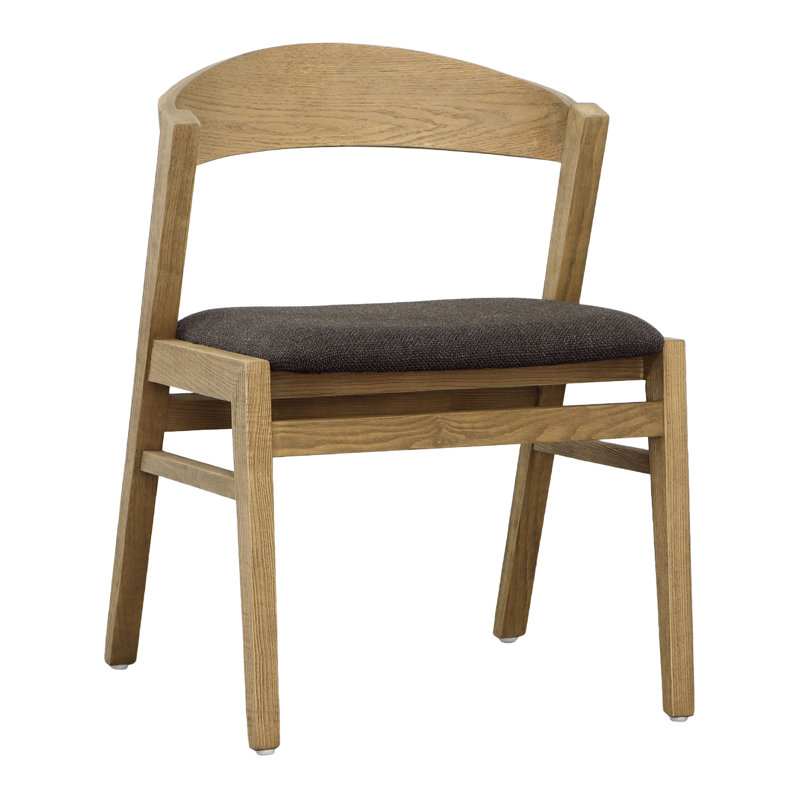 Ilaria Linen Blend Upholstered Dining Chair, Charcoal, Natural
