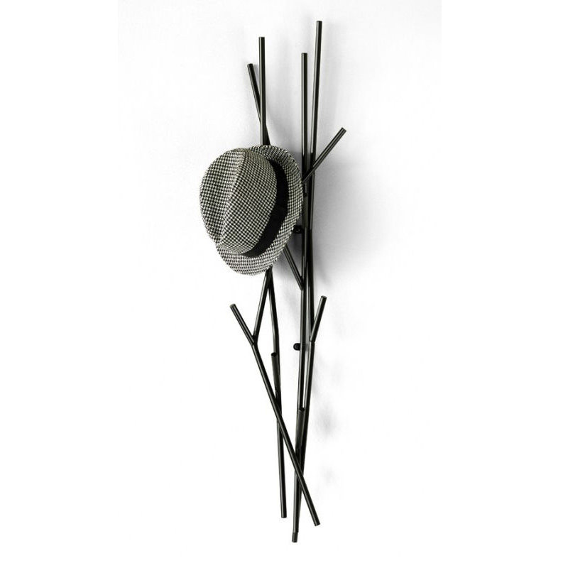 Metal Wall 5 - Hook Coat Rack, Black