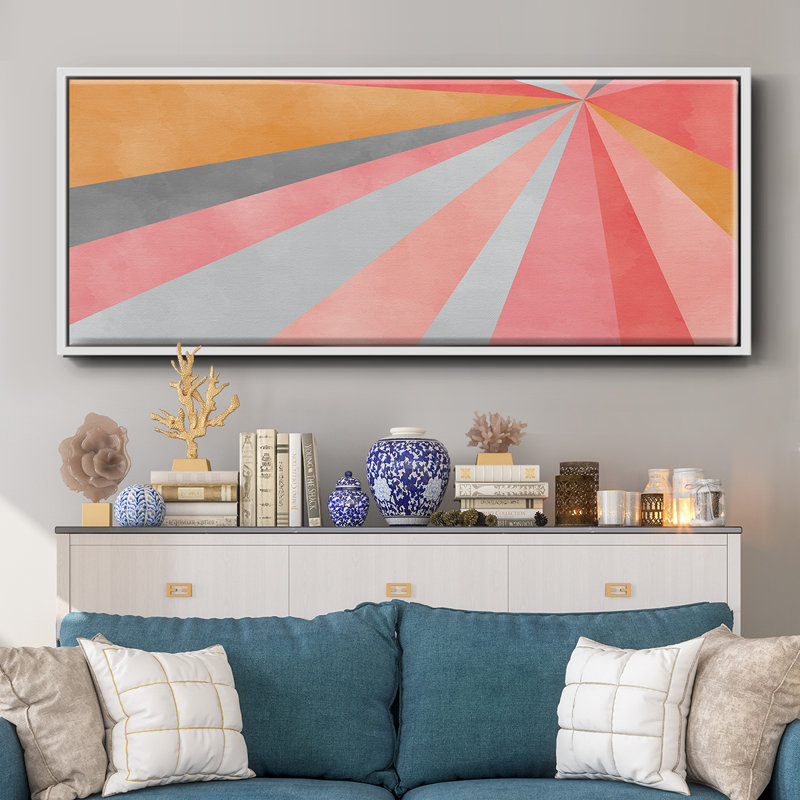 Geometric- Framed Canvas, 24" H x 60" W