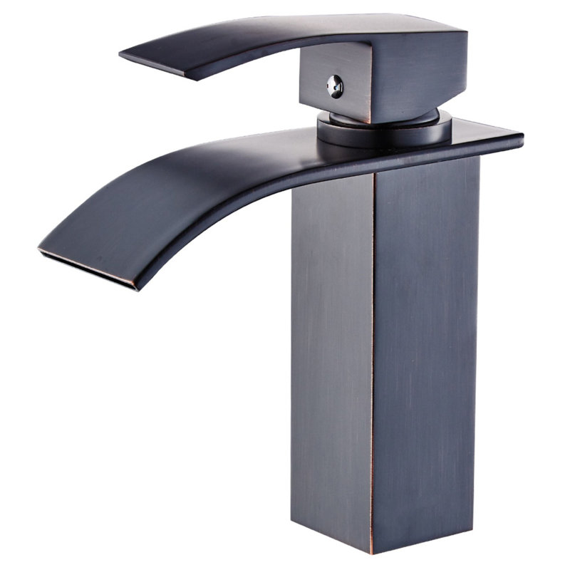 Robinet de salle de bain à un trou avec drain, Bronze huilé