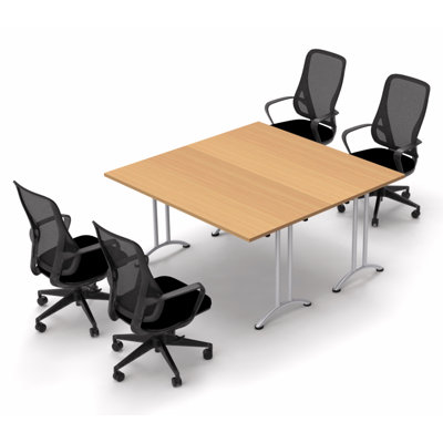 Etowah 4 Person Conference Meeting Tables with 4 Chairs Complete Set by Symple Stuff