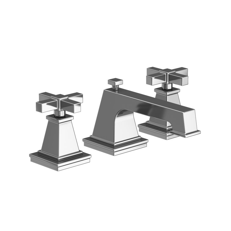 Malvina Widespread Bathroom Faucet with Drain Assembly, Polished Chrome