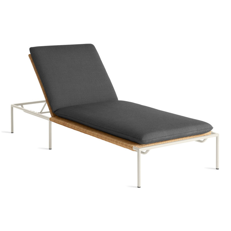 Dog Days Outdoor Chaise Lounge, White, Sunbrella Coal