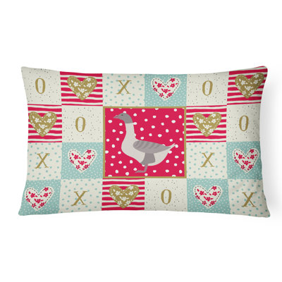  Buff Back Goose Love Indoor / Outdoor Patchwork Lumbar Pillow
