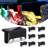 Black Solar Powered Integrated LED Deck Light Pack - Garden Patio Pathway Decor-99023333