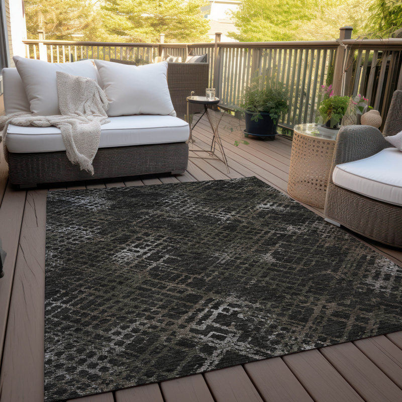 Tapis intérieur / extérieur Malchow avec envers antidérapant, Rectangle 5 pi x 7 pi 6 po