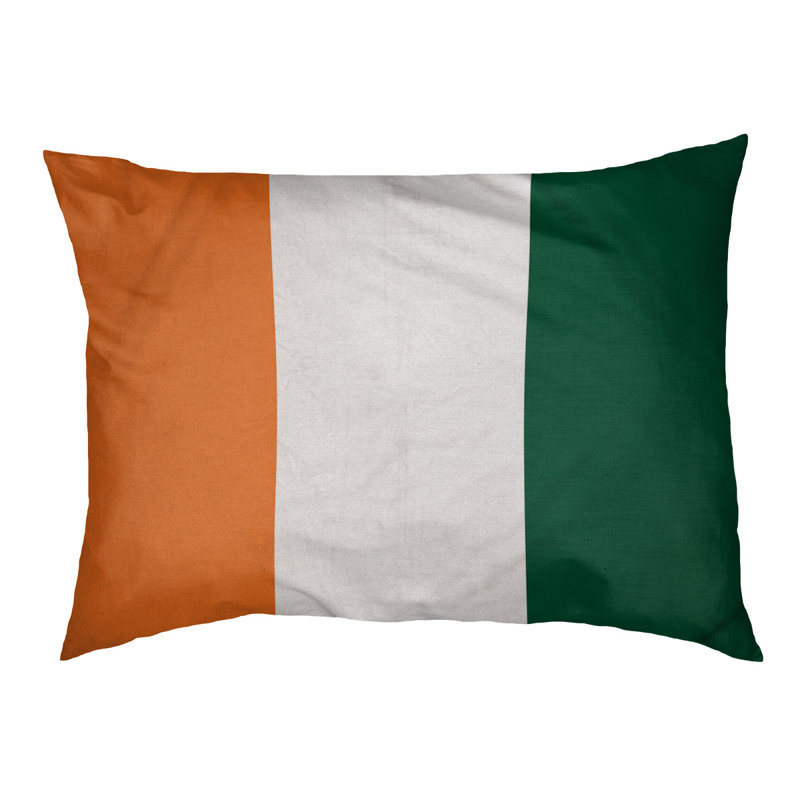 Coussin Miami, Très grand (l 50 po x P 40 po x H 7 po), Orange / blanc / vert