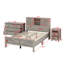 Ensemble de lit plateforme 3 pièces avec tête de lit double à porte coulissante, station de charge, table de chevet et commode-2000109746-2000109747