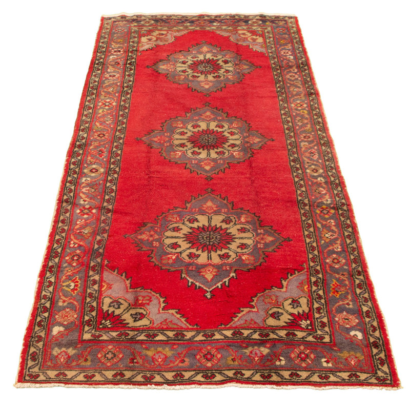 Tapis de couloir en Tapis décoratif laine noué à la main de conception unique 4 pi 6 po x 10 pi 11 po Deshunda
