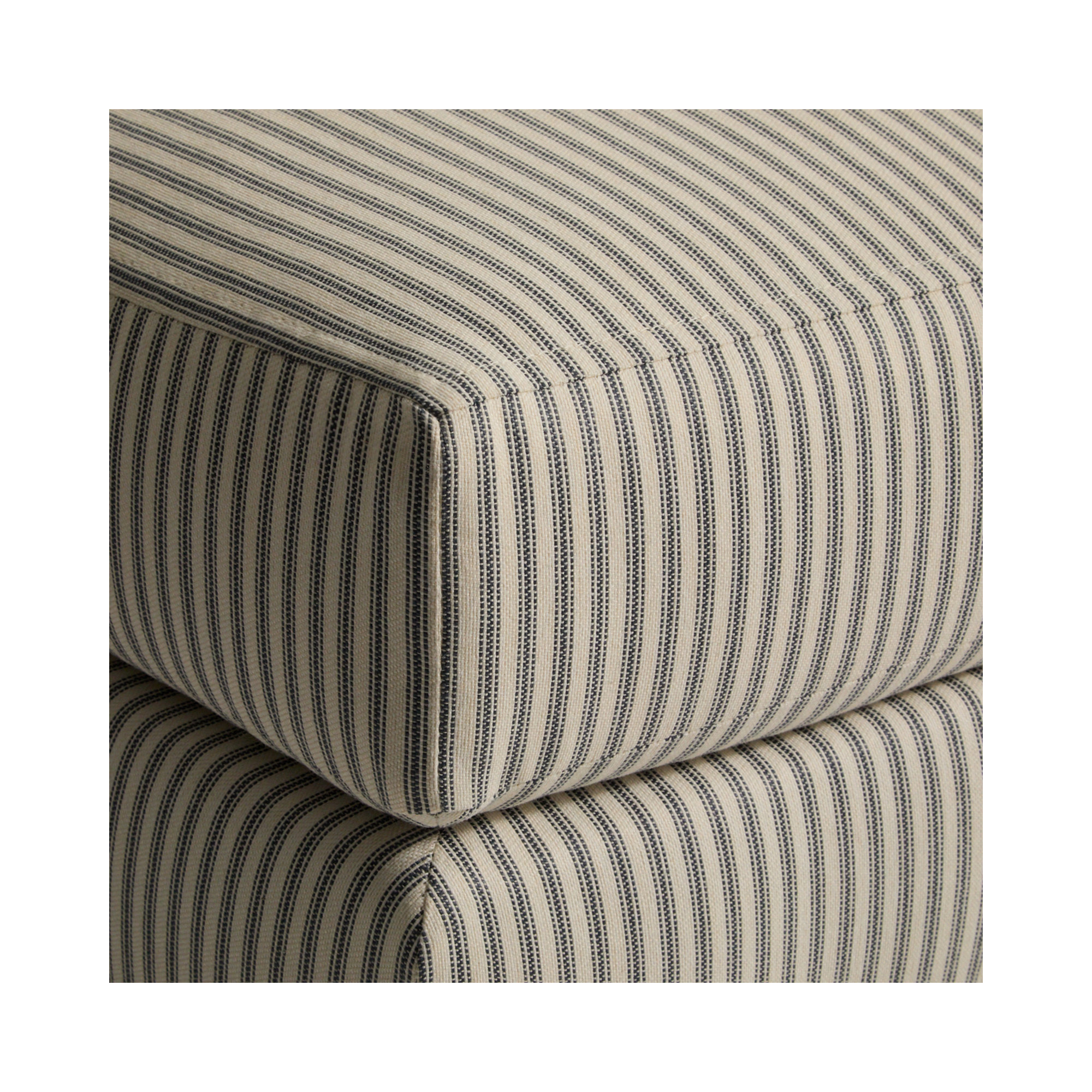 Walters Upholstered Ottoman, Cruise Gray Striped