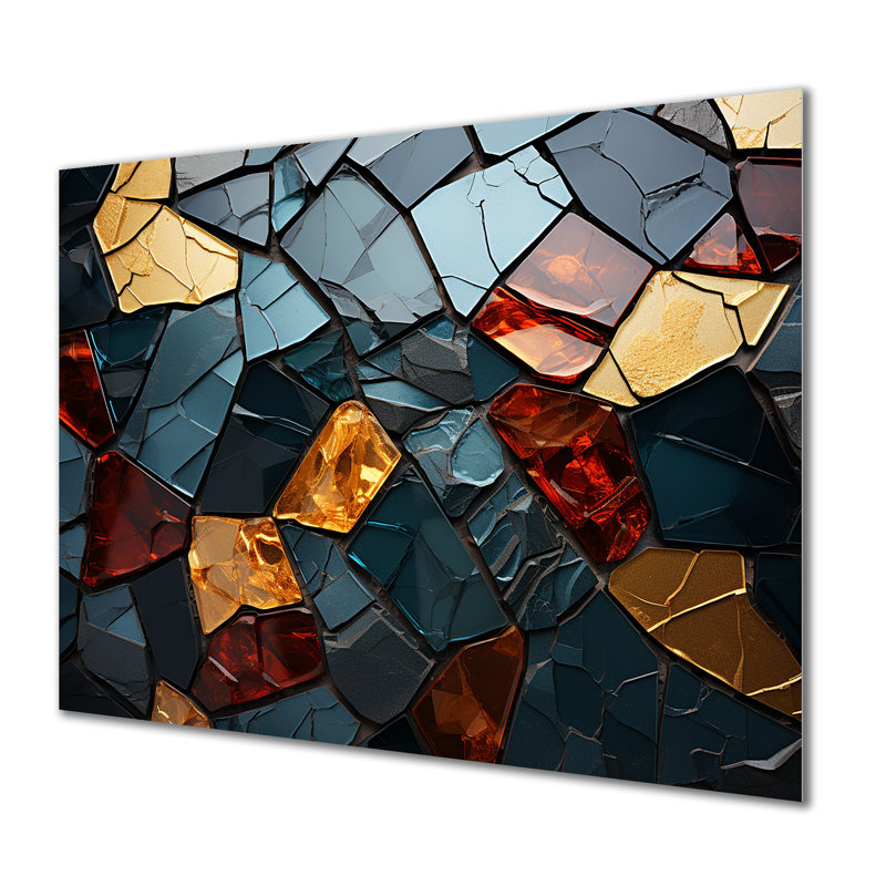Cubic Mosaic Marble Tiles III - décoration murale en marbre MT137122, H 12 po x l 20 po x P 1 po