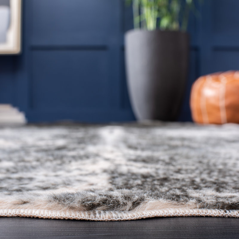 Arbedella Faux Cowhide Performance Rug, Rectangle 5' x 6'5"