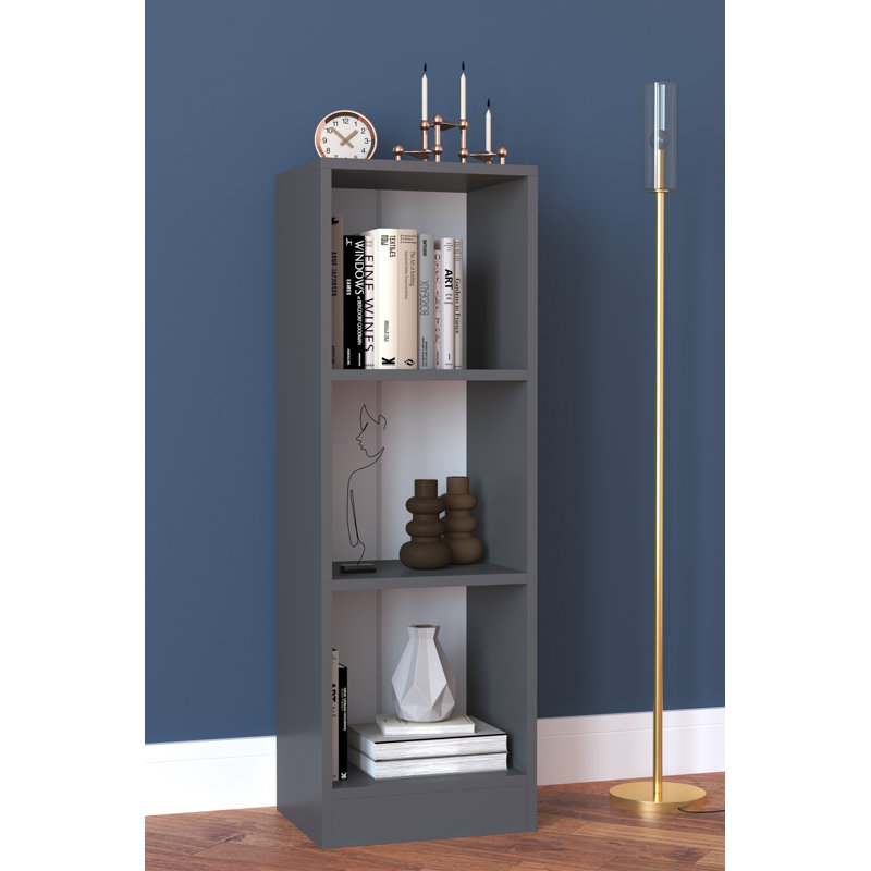 Athylene 114cm H Standard Bookcase, Anthracite, 114cm H x 56cm W x 30cm D