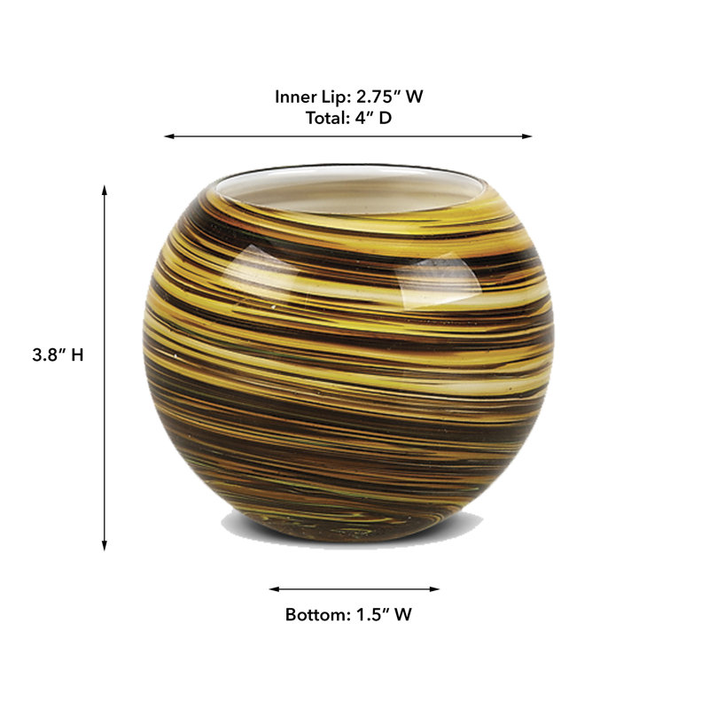Galaxy 3.8'' H Glass Tabletop Votive Holder, Brown