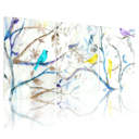 Dakota Fields Birds Colourful Birds On Branches Watercolor Art Set of 3 ...