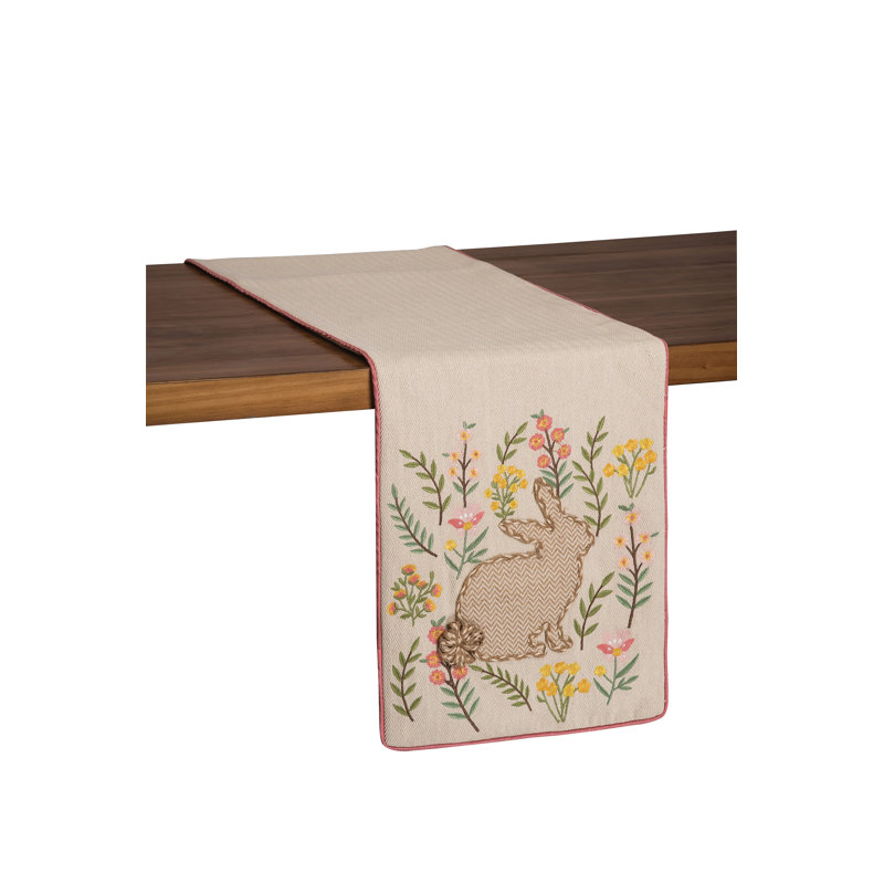 Garden Bunny Cotton Table Runner