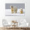 Boho Animal Decor: ours polaire, reproduction d'art sur toile, toile blanche encadrée 1P