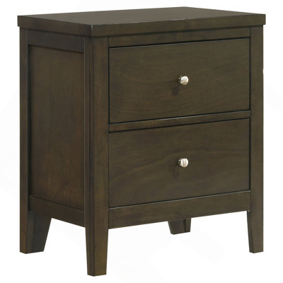 Clement Dark Cocoa 2-Drawer Nightstand Bedside Table