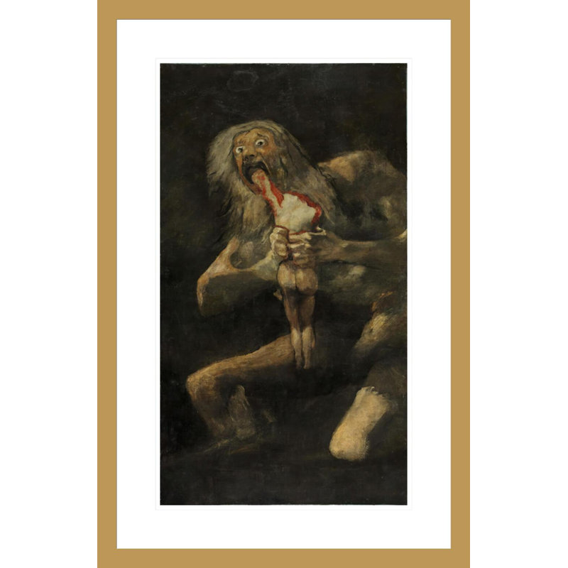 «Saturn Devouring His Son» par Francisco de Goya y Lucientes - Estampe numérique encadrée, H 29,5 po x l 19,37 po