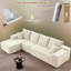 Canapé modulaire de 135 po avec méridienne en forme de L, méridienne modulaire moderne et confortable, canapé-lit rembourré en velours côtelé avec siège profond pour la chambre à coucher du salon, aucun assemblage requis-1020260018