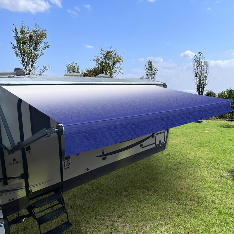 RV Awning Fabric Replacement,Camper Awning Replacement,16 oz Heavy Duty Waterproof Vinyl Universal, Blue